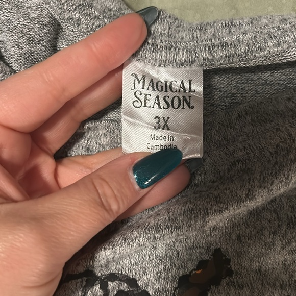 Magical Season Gray Leopard Pumpkin Thankful Shirt - 3X NWT - Picture 5 of 7